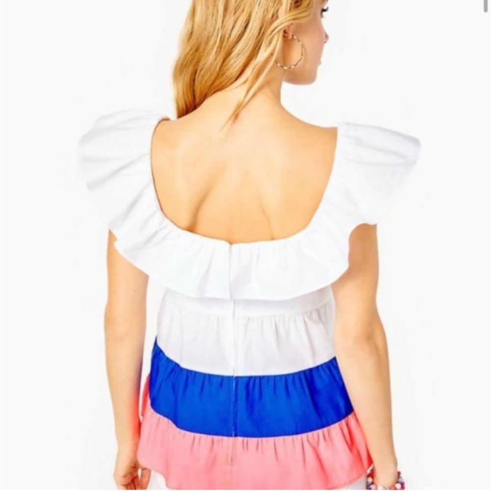 Lilly Pulitzer Emie Ruffle Top NWT Size 2. - Picture 3 of 8